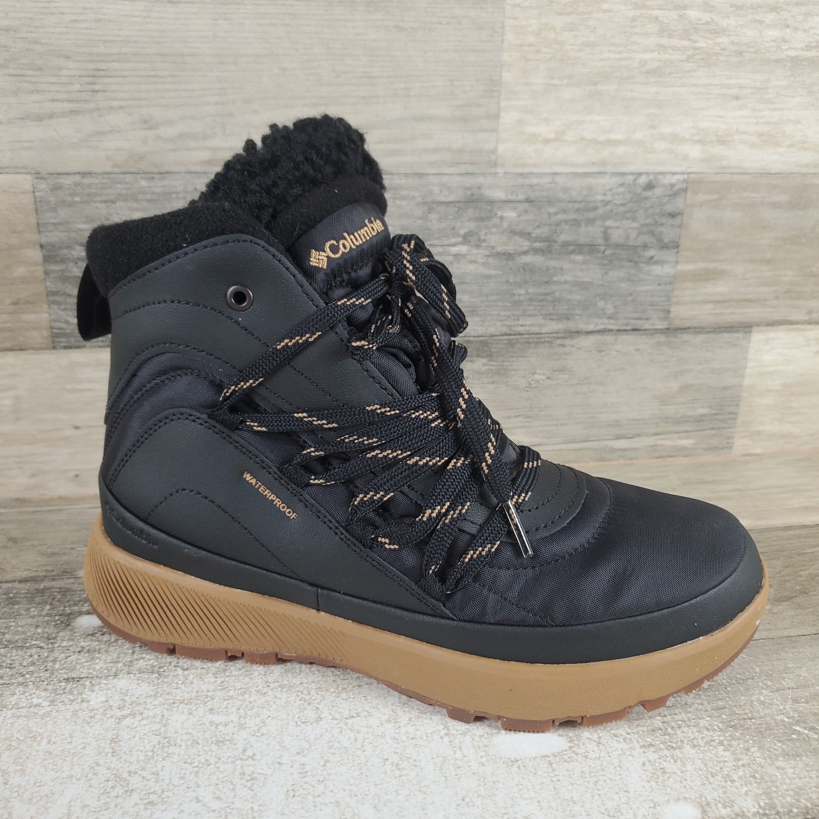 Columbia Red Hills Omni Heat Womens Winter Boots Sz 8 Black Sahara Waterproof